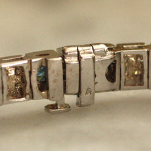 Circa 1950 14K Diamond & Sapphire Tennis Bracelet
