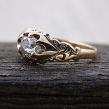 c1880 Old Mine Cut Diamond Rose Gold Solitaire- Side View