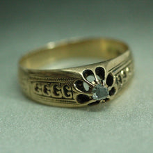 Circa 1850 Handmade 14K Rose Cut Diamond Ring