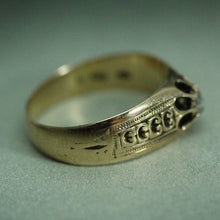 Circa 1850 Handmade 14K Rose Cut Diamond Ring
