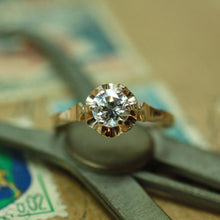 Circa 1930 Soviet Russia 14k rose gold diamond engagement ring