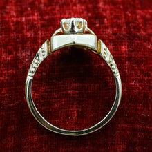 1930s-50s Victorian Reproduction Enamel and Diamond Ring- Side View
