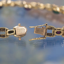 Precious Gem Cabochon and Diamond Bracelet c1980