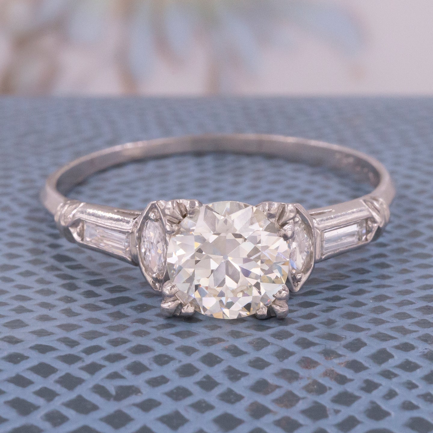 Mid-Century 1.30 Carat Transitional Diamond Ring