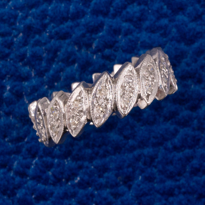 Diamond Eyelet Wide Eternity Band c1950