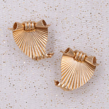 Raymond Yard Fluted Shield Earrings c1940