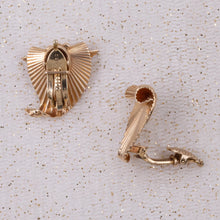 Raymond Yard Fluted Shield Earrings c1940