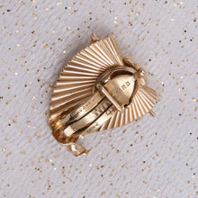 Raymond Yard Fluted Shield Earrings c1940