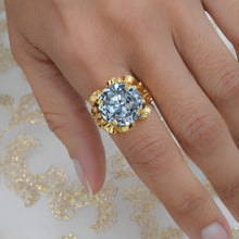 Retro Blue Spinel Cocktail Ring c1940