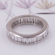 Platinum Eternity Band with Baguette-Cut Diamonds