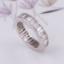 Platinum Eternity Band with Baguette-Cut Diamonds