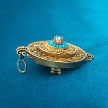 Persian Turquoise Locket Pendant Brooch c1870