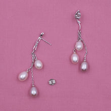 Triple Akoya Pearl Drop Earrings c1980