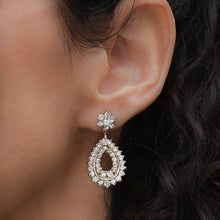 Diamond-Studded Pear Drop Earrings
