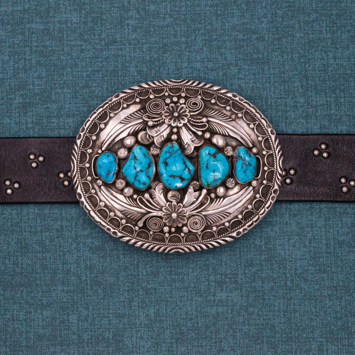 1985 Navajo Silver & Turquoise Belt Buckle
