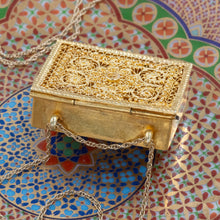 Gold Filigree Locket with Miniature Quran