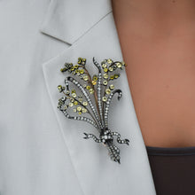 French Paste Flower Spray Brooch c1860