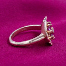 Retro Ruby & Diamond Flower Ring