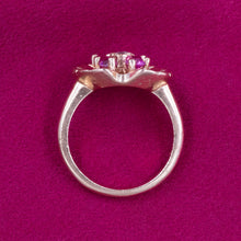 Retro Ruby & Diamond Flower Ring