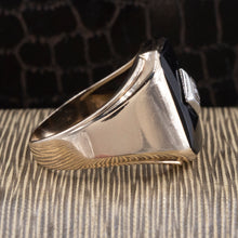 Gents Art Deco Revival Onyx Ring c1970