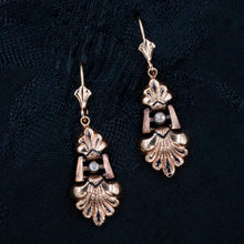 Victorian Taille d'Epargne Enamel Dangle Earrings c1870