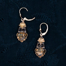 Victorian Taille d'Epargne Enamel Dangle Earrings c1870