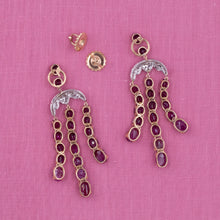 Ruby & Diamond Waterfall Chandelier Earrings