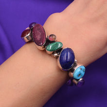 Multi-Gem Navajo Sterling Cuff