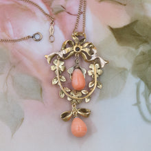 Coral Drop Pendant c1870