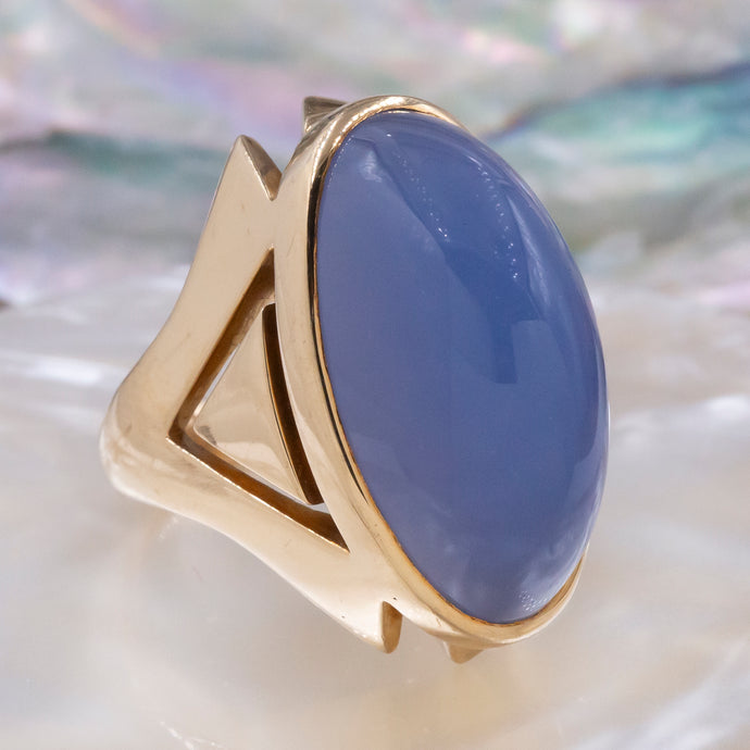 Blue Chalcedony Statement Ring