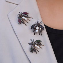Antique Multi-Gem Bug Pin Set