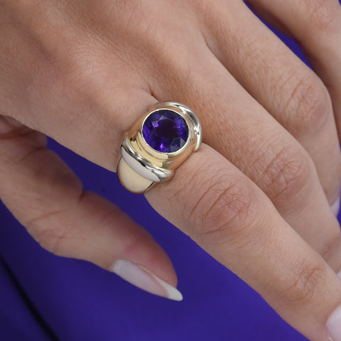 Poiray Paris Amethyst Cocktail Ring c1980