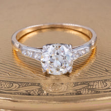 Antique Old European Diamond Two-Tone Ring c1930
