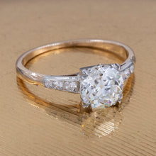 Antique Old European Diamond Two-Tone Ring c1930
