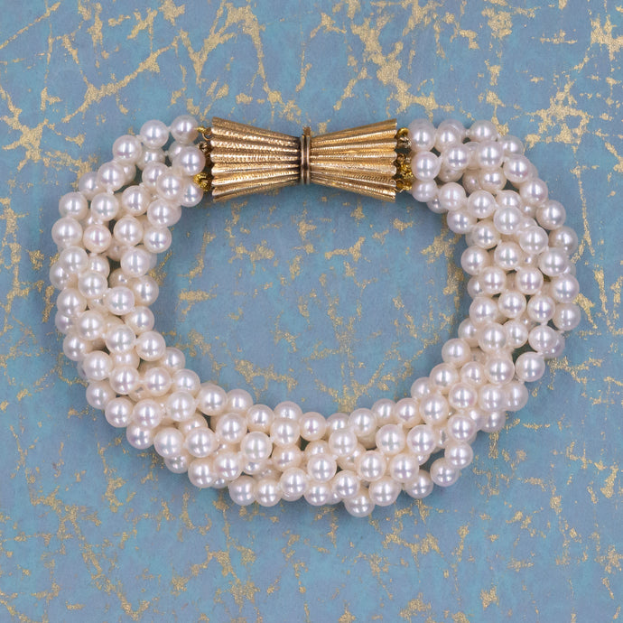 Mid-Century Pearl Torsade Bracelet