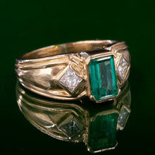 Emerald and Diamond Gold Ring c1980