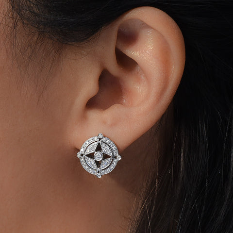 Chimento Diamond Pavé Button Earrings
