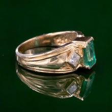 Emerald and Diamond Gold Ring c1980