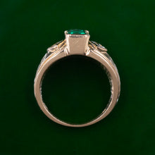 Emerald and Diamond Gold Ring c1980