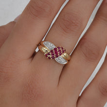 Ruby & Diamond Pavé Twist Ring c1980
