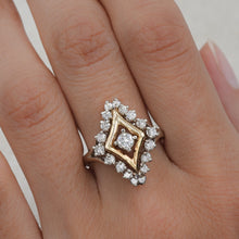 Diamond Rhombus Cocktail Ring c1950