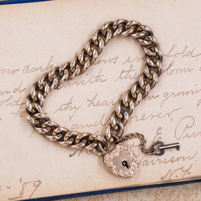 Victorian Heart Lock Bracelet c1890
