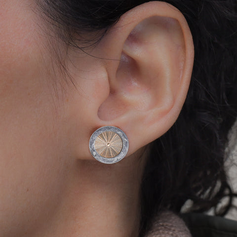 Antique Engine-Turned Disk Earrings