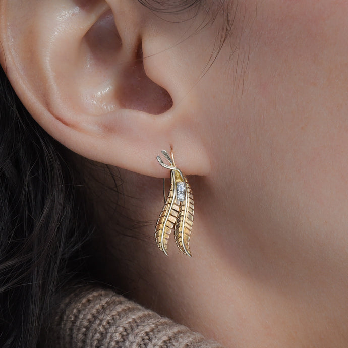 Diamond Plume Earrings c1950