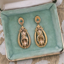 Antique Demantoid Garnet Drop Earrings