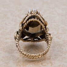Shield-Cut Smoky Quartz Cocktail Ring c1960