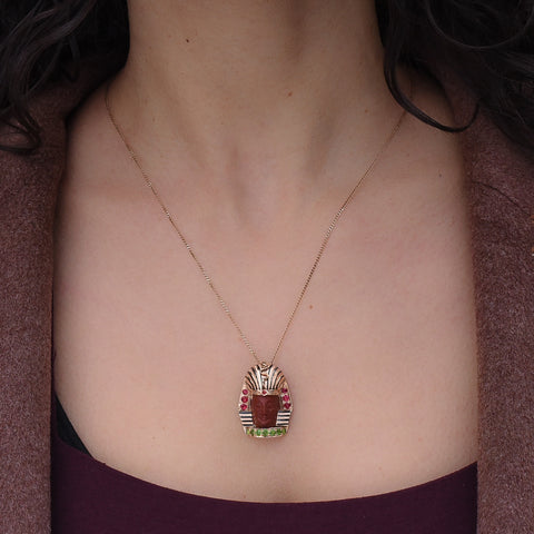 Egyptian Revival Lava Pendant c1880