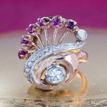 Retro Ruby & Diamond 'Peacock' Ring