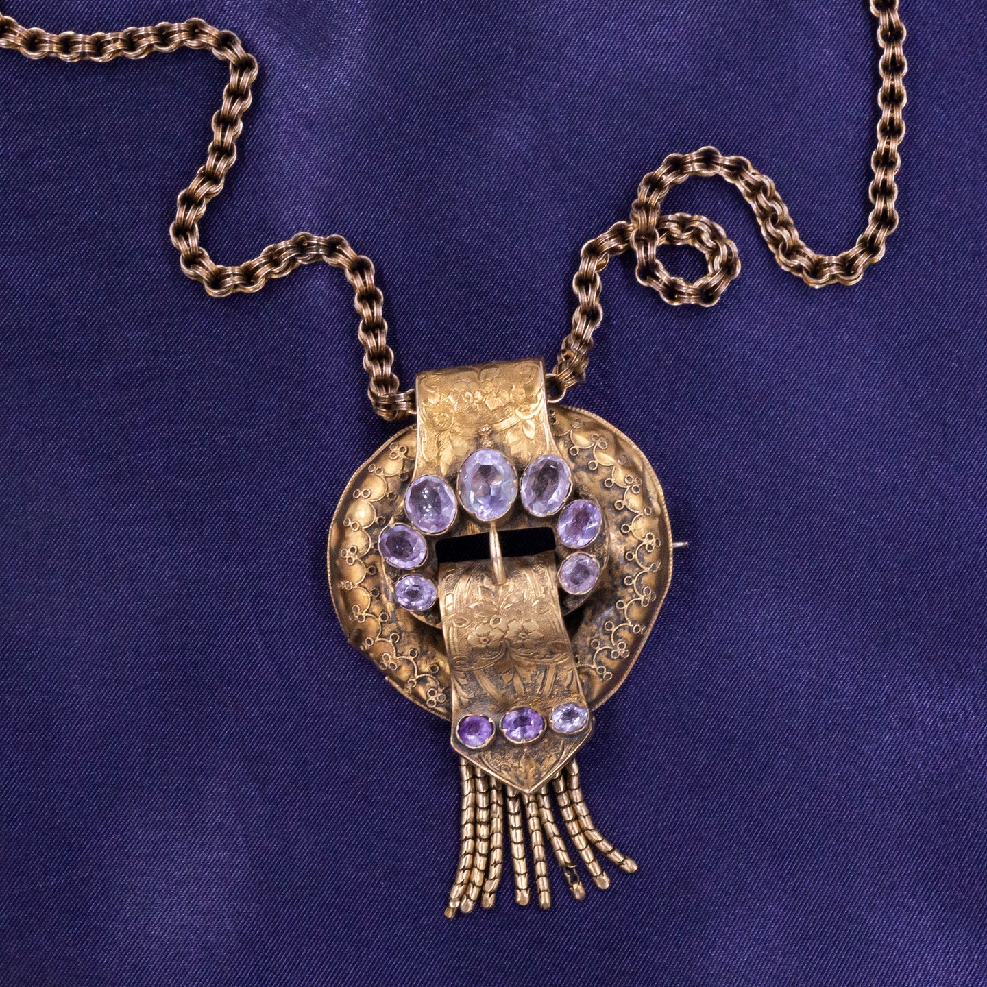 Amethyst Memorial Brooch Pendant