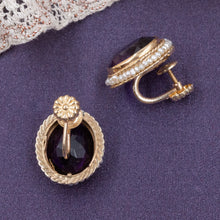Antique Rutilated Amethyst & Pearl Earrings